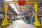 This gantry crane (load capacity 3500 kg) is flexibly mobile thanks to the air cushion running gears.